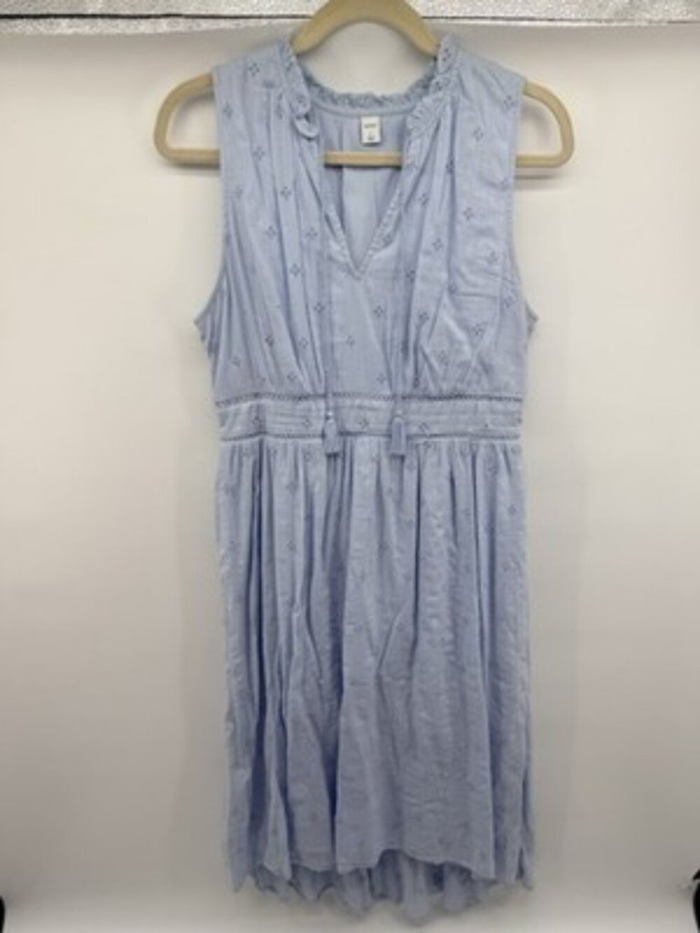 Old Navy Light Blue Eyelet Peasant Dress